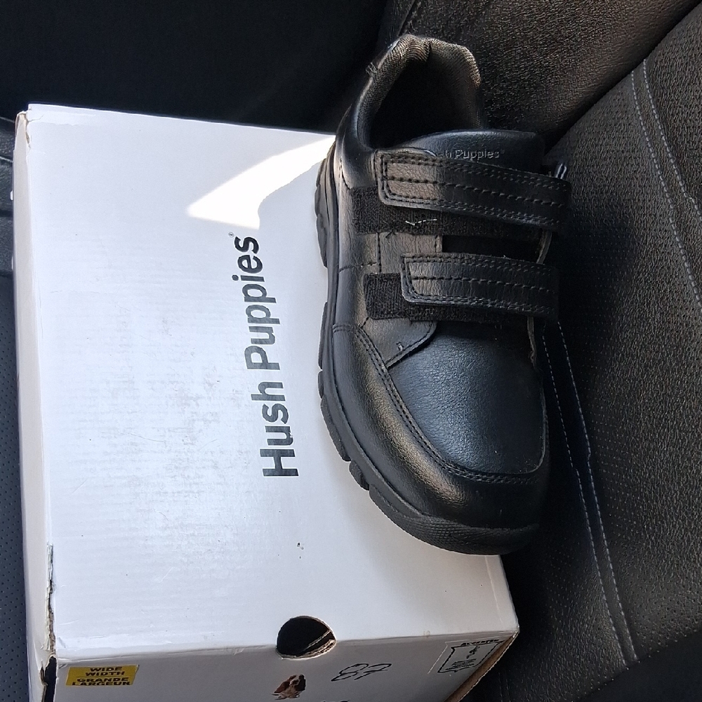 Hush Puppies Kids Black Velcro Sneakers